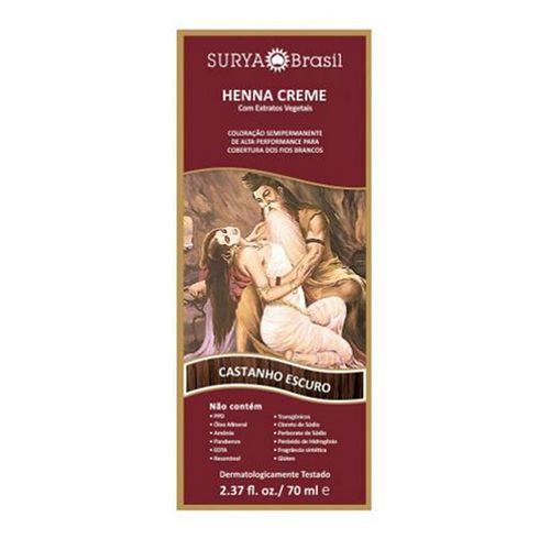 Imagem de Creme Henna Surya Brasil Castanho Escuro 2,37 Oz - Pacote com 6 Unidades