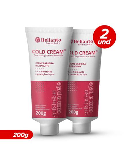 Imagem de Creme Hidratante Cold Cream Kit com 02 unidadades - Barreira Hidratante Helianto 200g