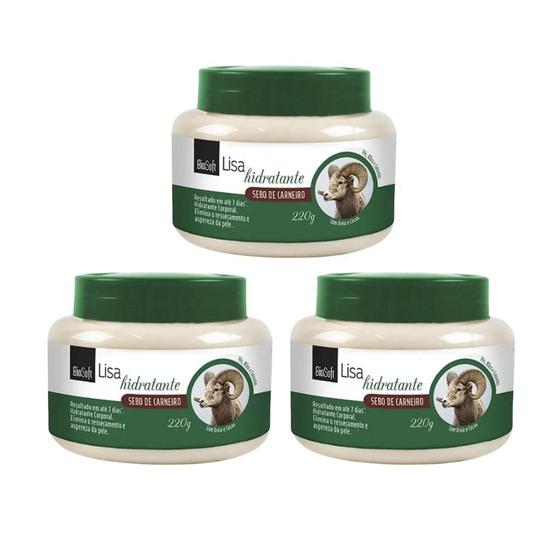 Creme Hidratante Corporal Bio Soft 220G Carneiro - Kit C/3Un Imagem de Creme Hidratante Corporal Bio Soft 220G Carneiro - Kit C/3Un