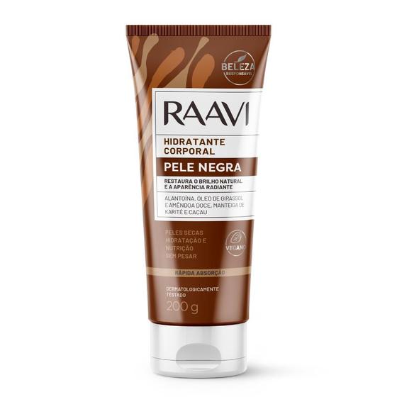 Imagem de Creme Hidratante Corporal Pele Negra Seca Vegano Raavi 200g