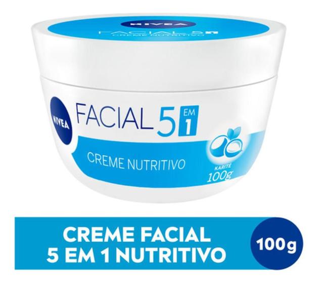 Imagem de Creme Hidratante Facial 5 Em 1 Nutritivo 100g Nivea sensação não oleosa