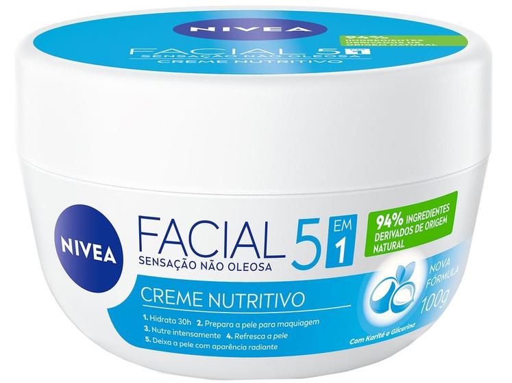 Creme Hidratante Facial Nivea Nutritivo 100g Imagem de Creme Hidratante Facial Nivea Nutritivo 100g