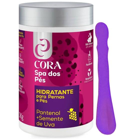 Imagem de Creme Hidratante Pantenol e Semente de Uva Spa dos Pés 1Kg e Espátula Plástica para Creme