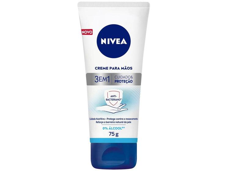 Imagem de Creme Hidratante para Mãos  - Nivea 3 em 1 Ação Antibacteriano 75g