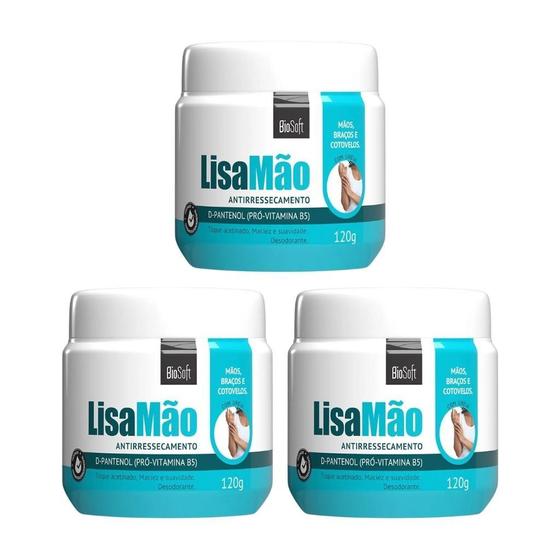 Imagem de Creme Lisa Maos Bio Soft 120G Antirressecamento - Kit 3Un