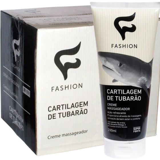 Imagem de Creme Massageador Fashion Cartilagem de Tubarão Bisnaga 200ml Kit 12 Unidades