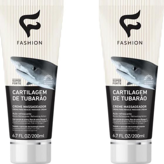 Imagem de Creme Massageador Fashion Cartilagem de Tubarão Bisnaga 200ml Kit 2 Unidades