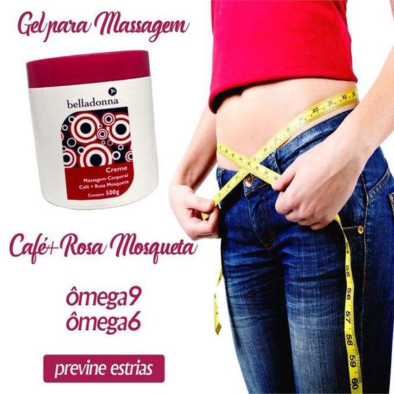Imagem de Creme Massagem Corporal Café Rosa Mosqueta 500g Belladonna