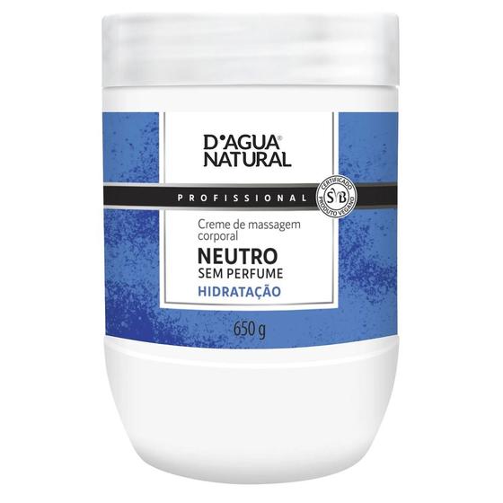 Imagem de Creme Massagem Dagua Natural Corporal Neutro 650g