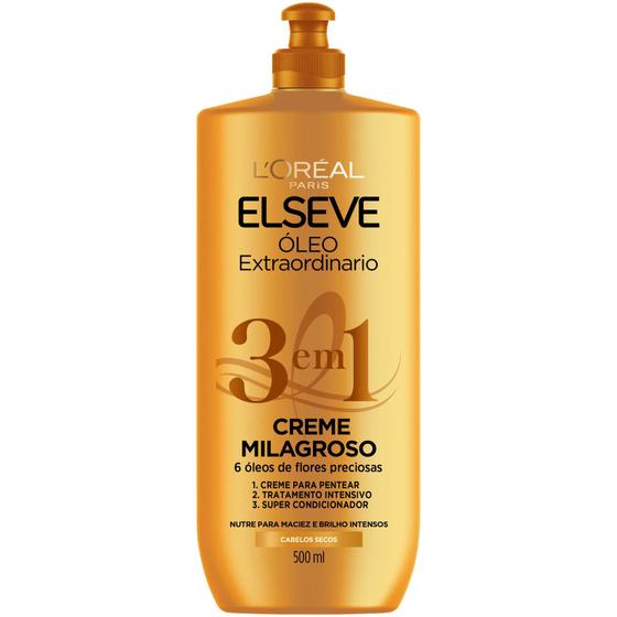 Imagem de Creme milagroso elseve 3 em 1 óleo extraordinário nutrição 500ml