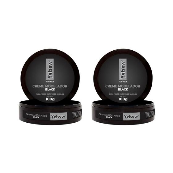 Imagem de Creme Modelador Capílar Yelsew Black 100g - Kit C/ 2un