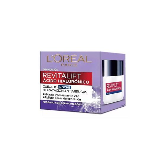 Imagem de Creme Noturno Loreal Revitalift com Ácido Hialurônico - 50ML.