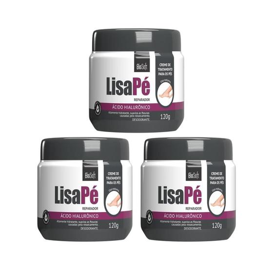Imagem de Creme Os Pés Bio Soft 120G Acido Hialuronico-Kit Com 3Un