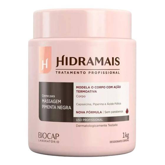 Imagem de Creme Para Massagem Pimenta Negra 1KG Hidramais