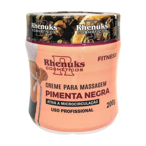 Imagem de Creme Para Massagem Pimenta Negra 200ml - Rhenuks