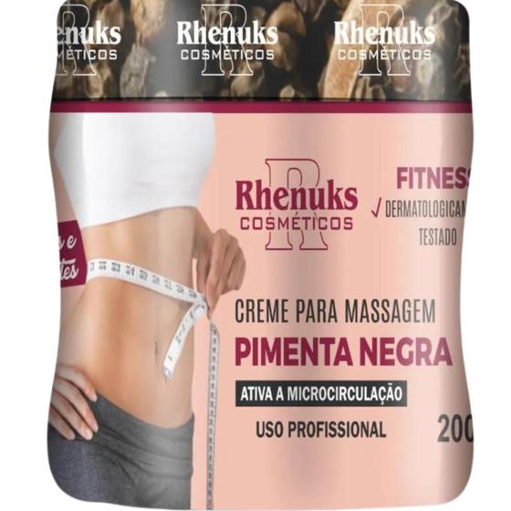 Imagem de Creme para Massagem Rhenukus Pimenta Negra Pote 200g