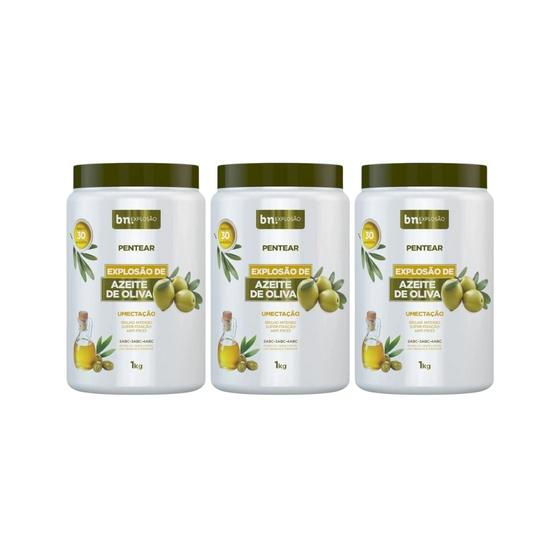 Imagem de Creme Para Pentear Beleza Natural 1kg Explosao Azeite-3un