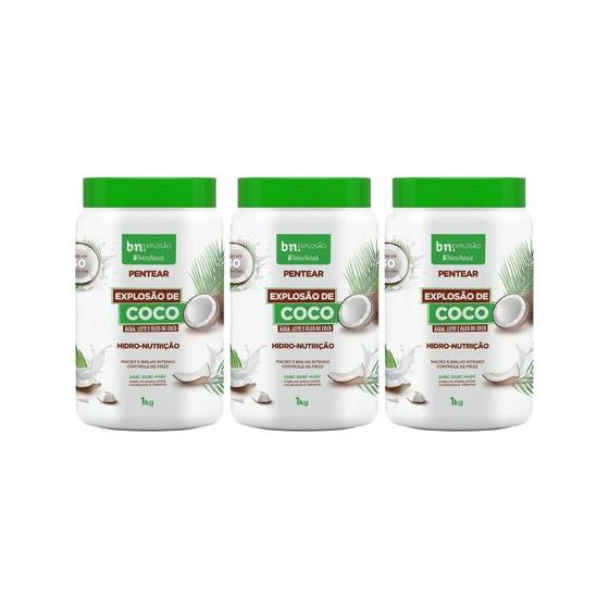 Imagem de Creme Para Pentear Beleza Natural 1Kg Explosao De Coco-3Un
