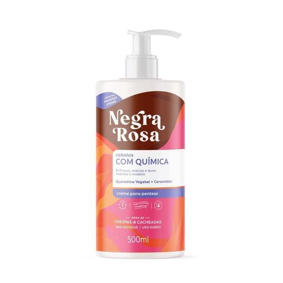 Imagem de Creme Para Pentear Cabelos Com Química Negra Rosa 500ml - FARMAX