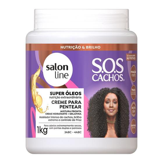 Imagem de Creme para pentear com Gelatina Super Oleos 1kg S.o.s Cachos