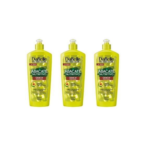 Imagem de Creme Para Pentear Dabelle Abacate Nutritivo 550G-Kit C/3Un