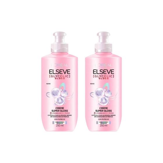 Imagem de Creme Para Pentear Elseve 200Ml Glycolic Gloss - Kit C/2Un