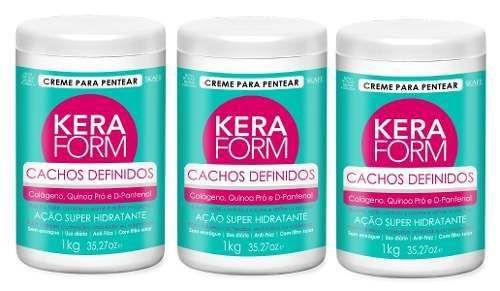 Creme Para Pentear Keraform 1k Cachos Definidos ( 3 Potes) Menor preço em Creme Para Pentear Keraform 1k Cachos Definidos ( 3 Potes)
