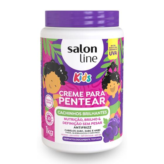 Imagem de Creme Para Pentear Kids Cachos Brilhantes Uva Salon Line 1Kg