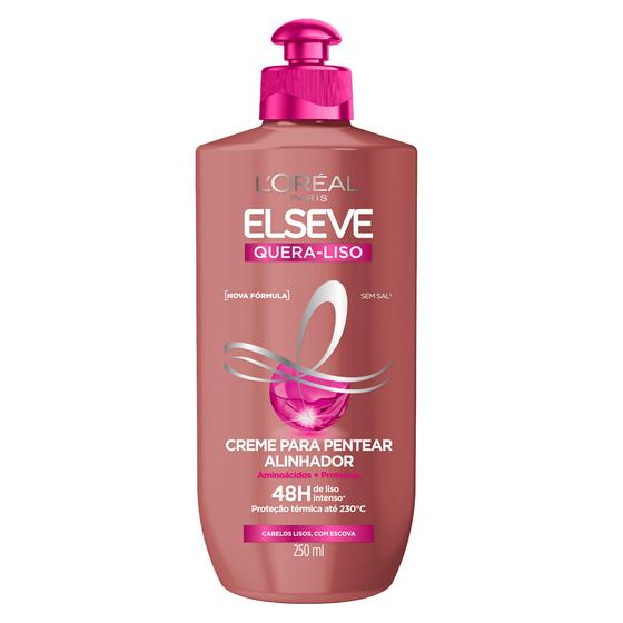 Creme para Pentear L'Oréal Paris Elseve Quera-Liso Menor preço em Creme para Pentear L'Oréal Paris Elseve Quera-Liso