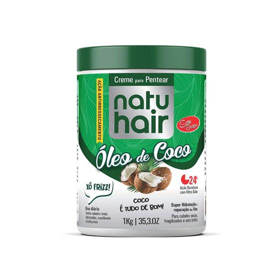 Creme para pentear natuhair óleo de coco 1kg natuhair Menor preço em Creme para pentear natuhair óleo de coco 1kg natuhair