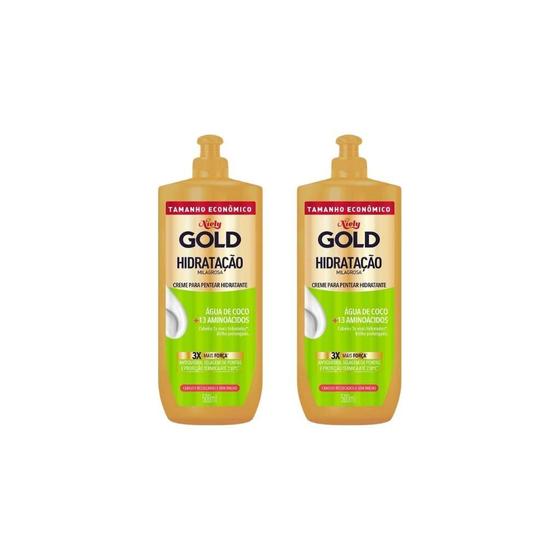 Imagem de Creme Para Pentear Niely Gold 500Ml Hidrataçao-Kit C/2Un