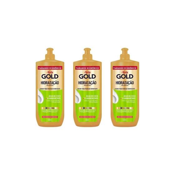 Imagem de Creme Para Pentear Niely Gold 500Ml Hidrataçao-Kit C/3Un