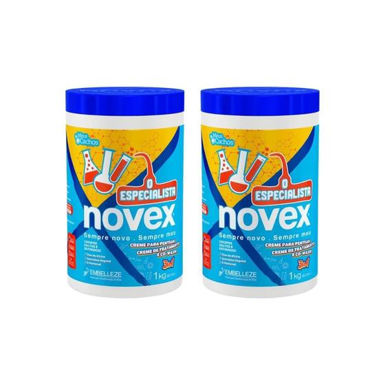 Creme Para Pentear Novex 1Kg Crespos Solto 3 Em 1 - 2Un Imagem de Creme Para Pentear Novex 1Kg Crespos Solto 3 Em 1 - 2Un