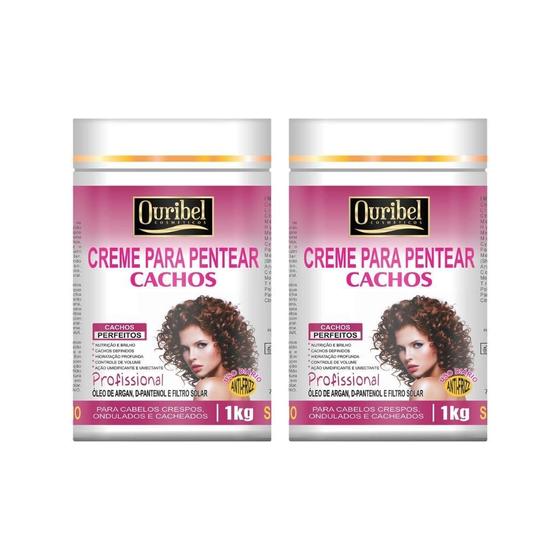 Imagem de Creme Para Pentear Ouribel 1Kg Cachos - Kit Com 2Un