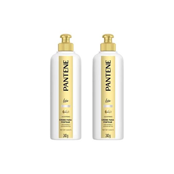 Imagem de Creme Para Pentear Pantene 240g Liso Extremo - Kit C/ 2un