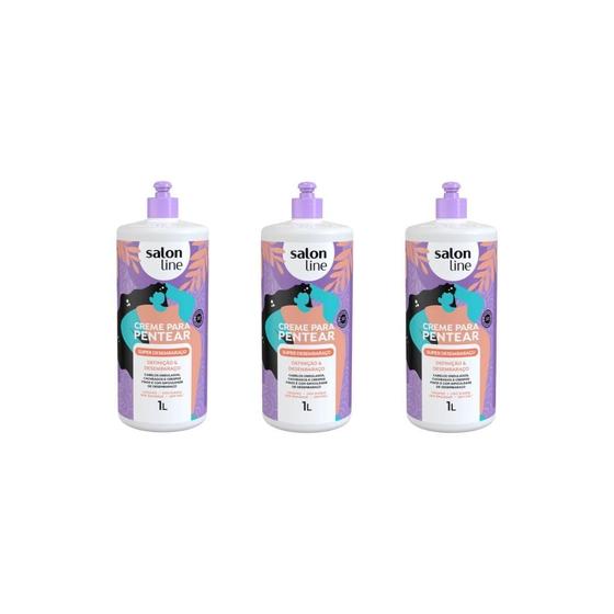 Imagem de Creme Para Pentear Salon Line 1 Lt Super Desembaraço - 3Un