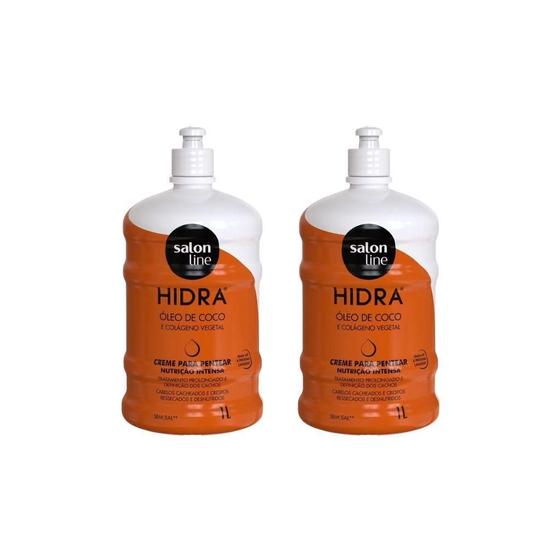Imagem de Creme Para Pentear Salon Line 1Kg Hidra Coco - Kit Com 2Un