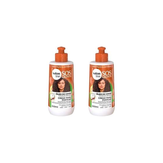 Imagem de Creme Para Pentear Salon Line 300Ml Coco - Kit C/2Un