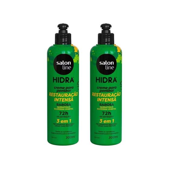 Imagem de Creme Para Pentear Salon Line 300Ml Hidrata 3Em1 Babosa- 2Un
