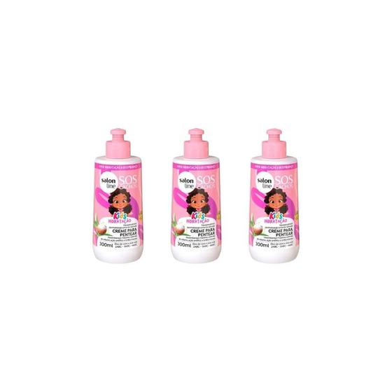 Imagem de Creme Para Pentear Salon Line 300Ml Sos Kids Cachos - 3Un