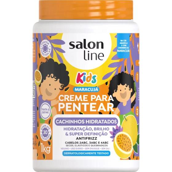 Imagem de Creme para Pentear Salon Line Cachinhos Hidratados Maracujá Kids 1kg