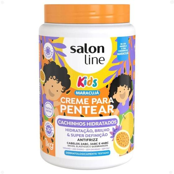 Imagem de Creme para Pentear Salon Line Kids Maracujá Cachinhos Hidratados 1kg