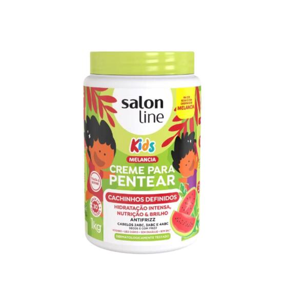 Imagem de Creme Para Pentear Salon Line Melancia Kids Cachinhos Definidos 1kg