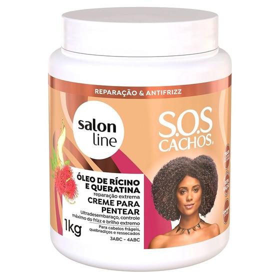 Imagem de Creme Para Pentear Salon Line S.O.S Rícino E Queratina 1kg