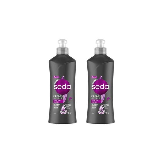 Imagem de Creme Para Pentear Seda 300Ml Pretos Luminosos-Kit C/2Un