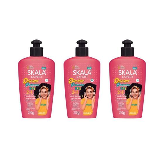 Imagem de Creme Para Pentear Skala Divino Potinho 250G - Kit Com 3Un
