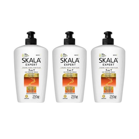 Imagem de Creme para Pentear Skala Vita C + Colageno 250g - Kit C/ 3un