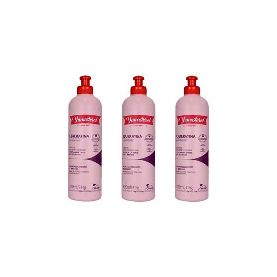 Imagem de Creme Para Pentear Yamasterol Queratina 320G - Kit Com 3Un