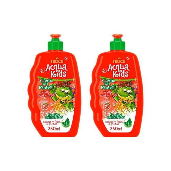 Imagem de Creme Pentear Acqua Kids 250Ml Lisos Finos - Kit Com 2Un