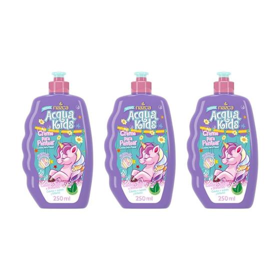 Imagem de Creme Pentear Acqua Kids 250Ml Marshmallow - Kit Com 3Un